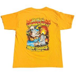 Spankys Grille Monkey Butt Hot Sauce Youth T-Shirt Size Large Outer Banks, NC